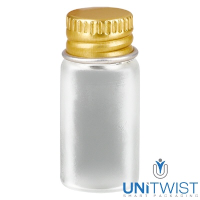 Bild 3ml Mini Glasflasche frost Met.-V. gold UNiTWIST